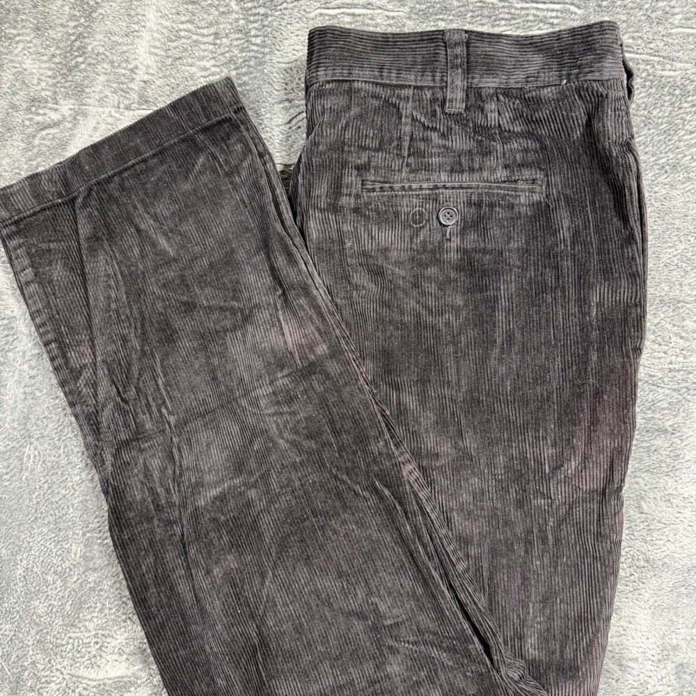 Club Room‎ Corduroy Pants Mens 38x32 Dark Grey Straight Leg Cotton Trousers